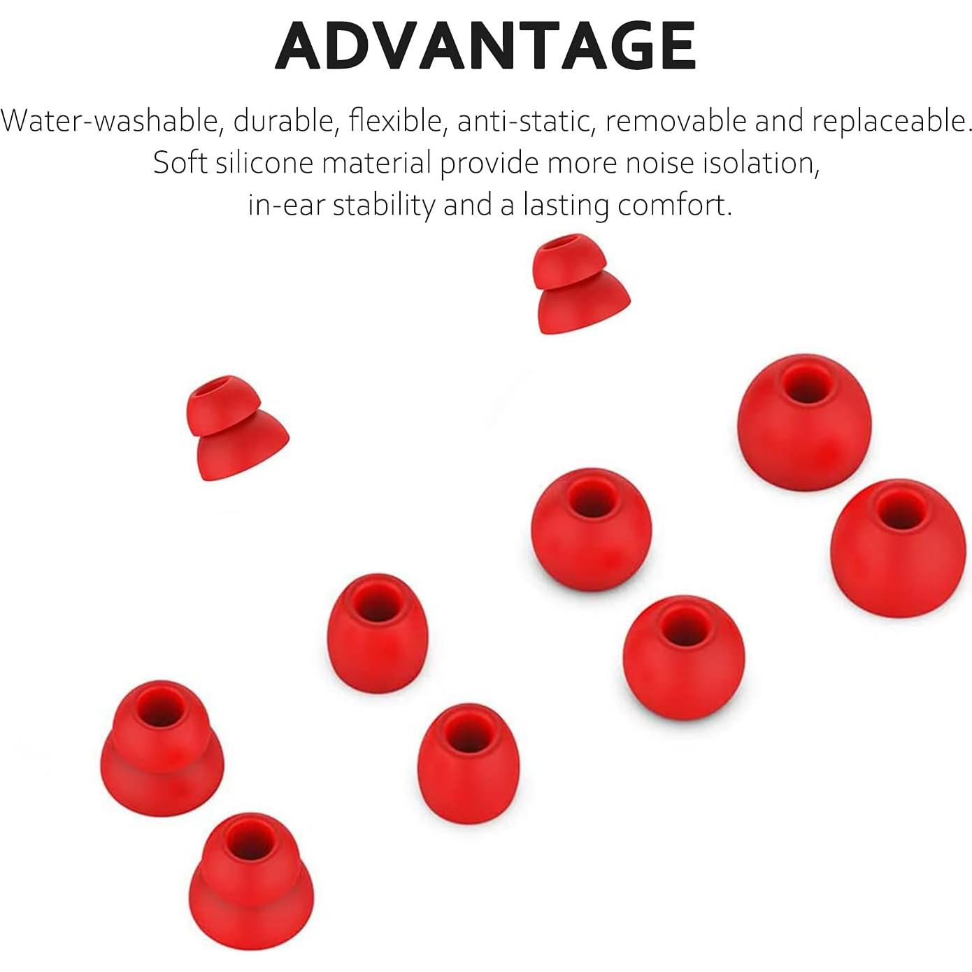 Puntas de Silicona de Reemplazo para Auriculares Beats - Rojo