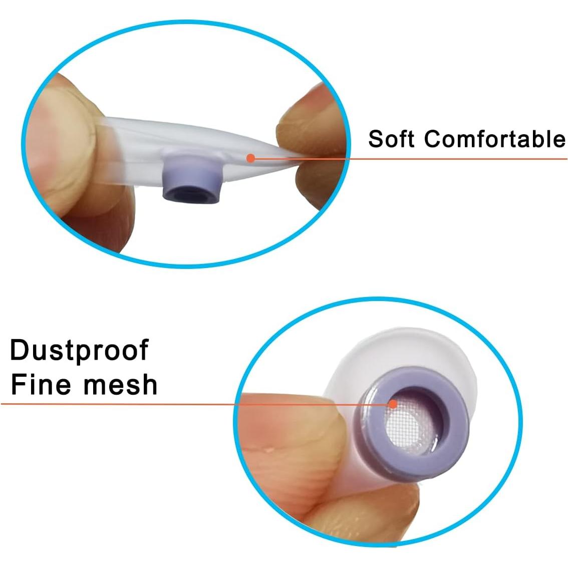 Silicone Ear Tips for Galaxy Buds 2 Replacement Earbud Tips, 6 Pairs LMS Purple