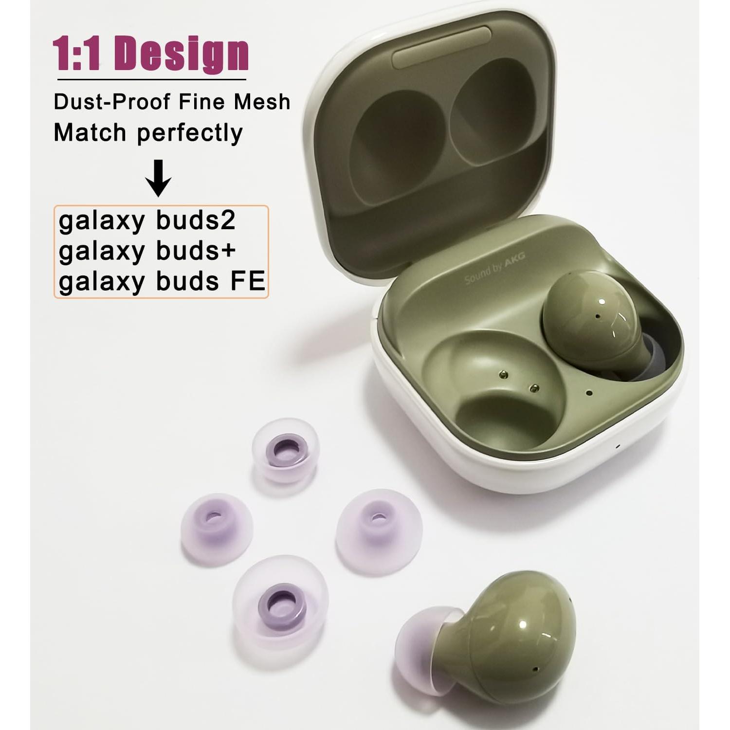 Silicone Ear Tips for Galaxy Buds 2 Replacement Earbud Tips, 6 Pairs LMS Purple