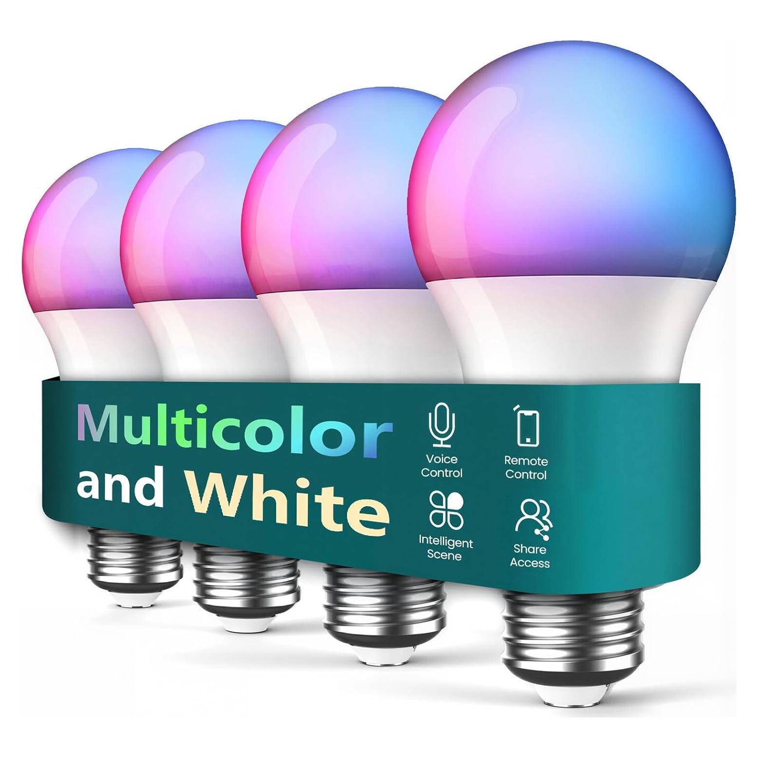 Bombillas Inteligentes TREATLIFE A19 E26 9W 800 Lúmenes 4 Pack