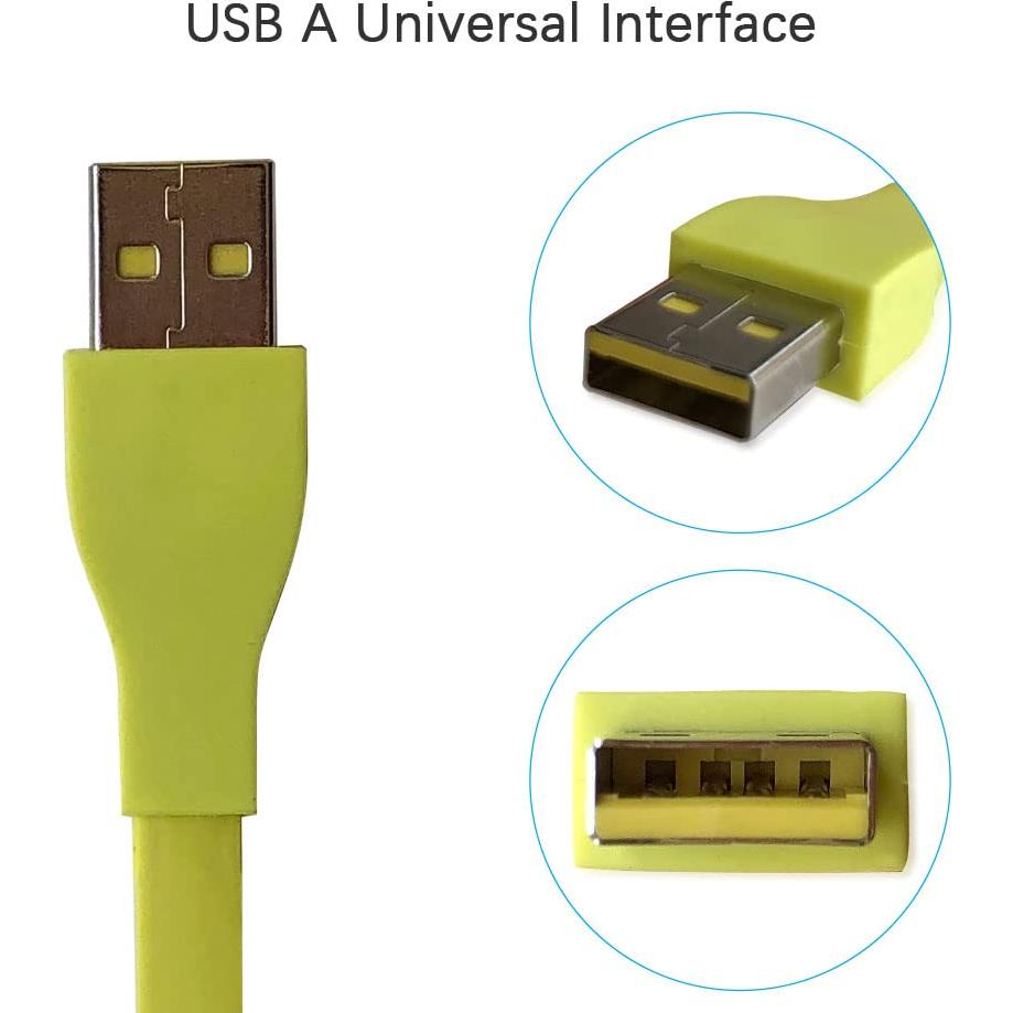 Cable de carga USB QJYTH 1.2m para Logitech UE Boom Amarillo