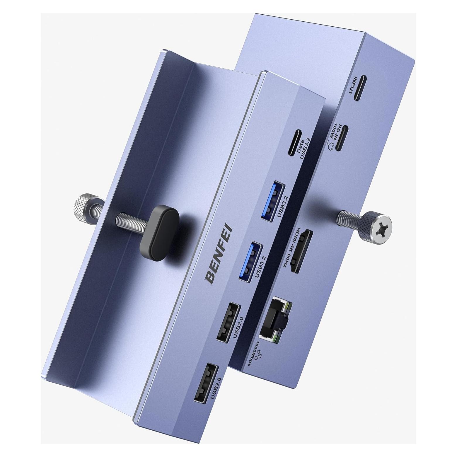 Hub USB C 8-en-1 BENFEI con HDMI 4K, Ethernet y 100W PD