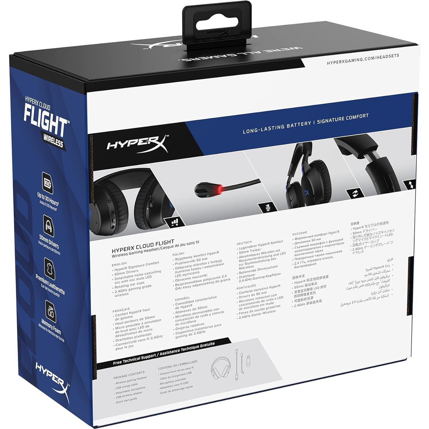 Auriculares Gaming Inalámbricos HyperX Cloud Flight PS5/PS4