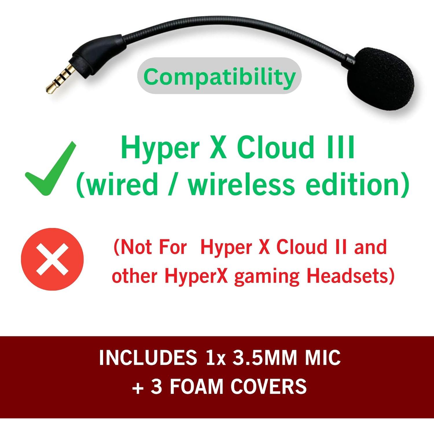 Micrófono de Reemplazo HyperX Cloud III con Cancelación de Ruido