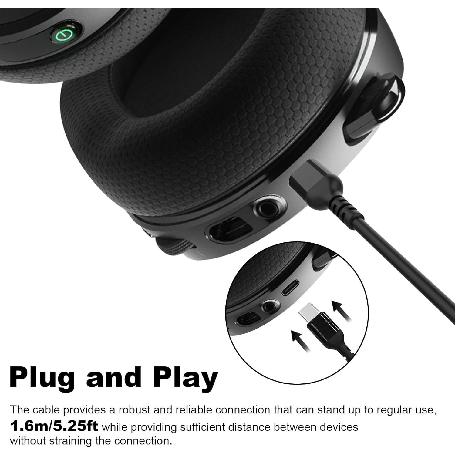 Cable de carga USB C 1.6m Toeasor para SteelSeries Arctis Nova Pro