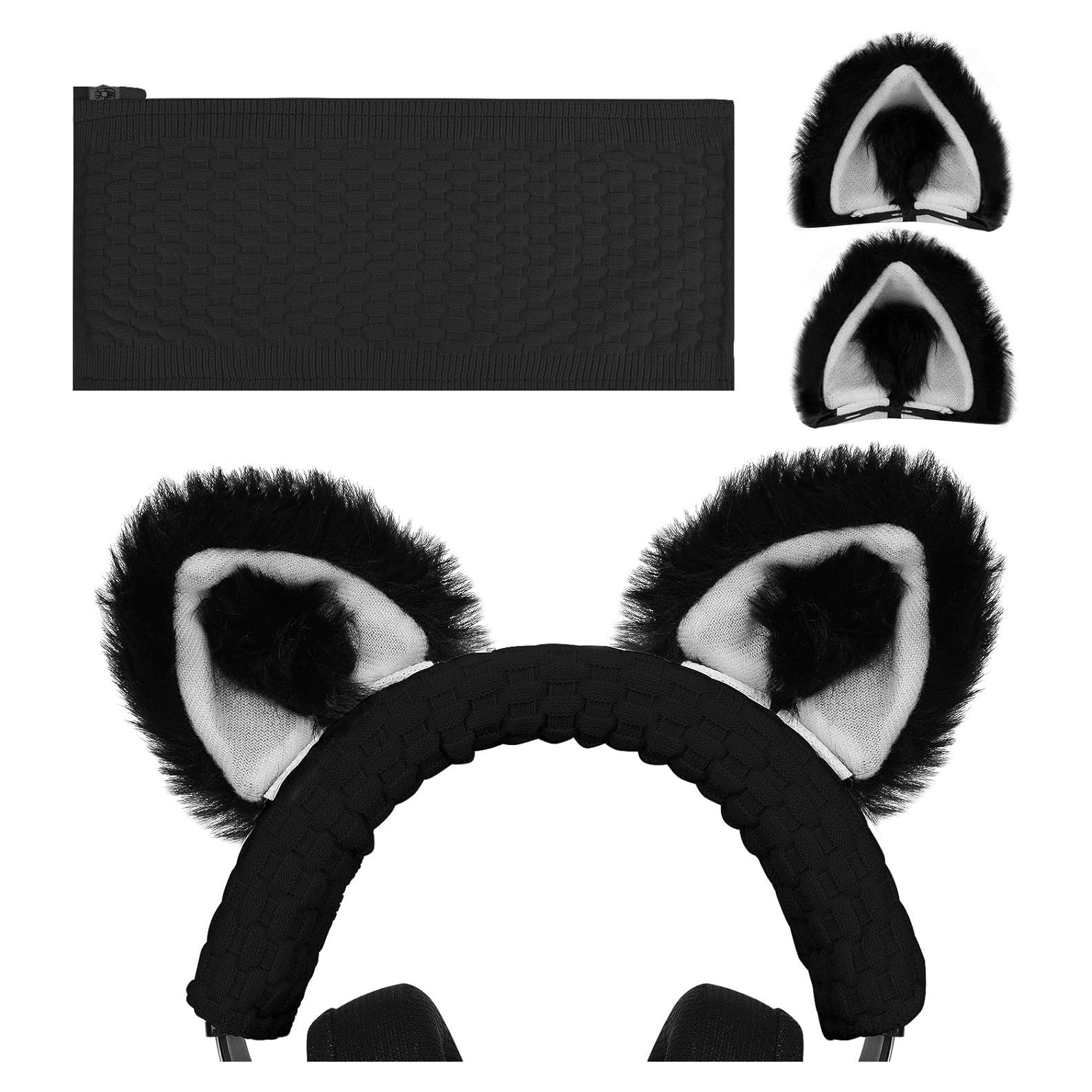 Cubierta de Diadema Geekria + Orejas de Gato para Auriculares