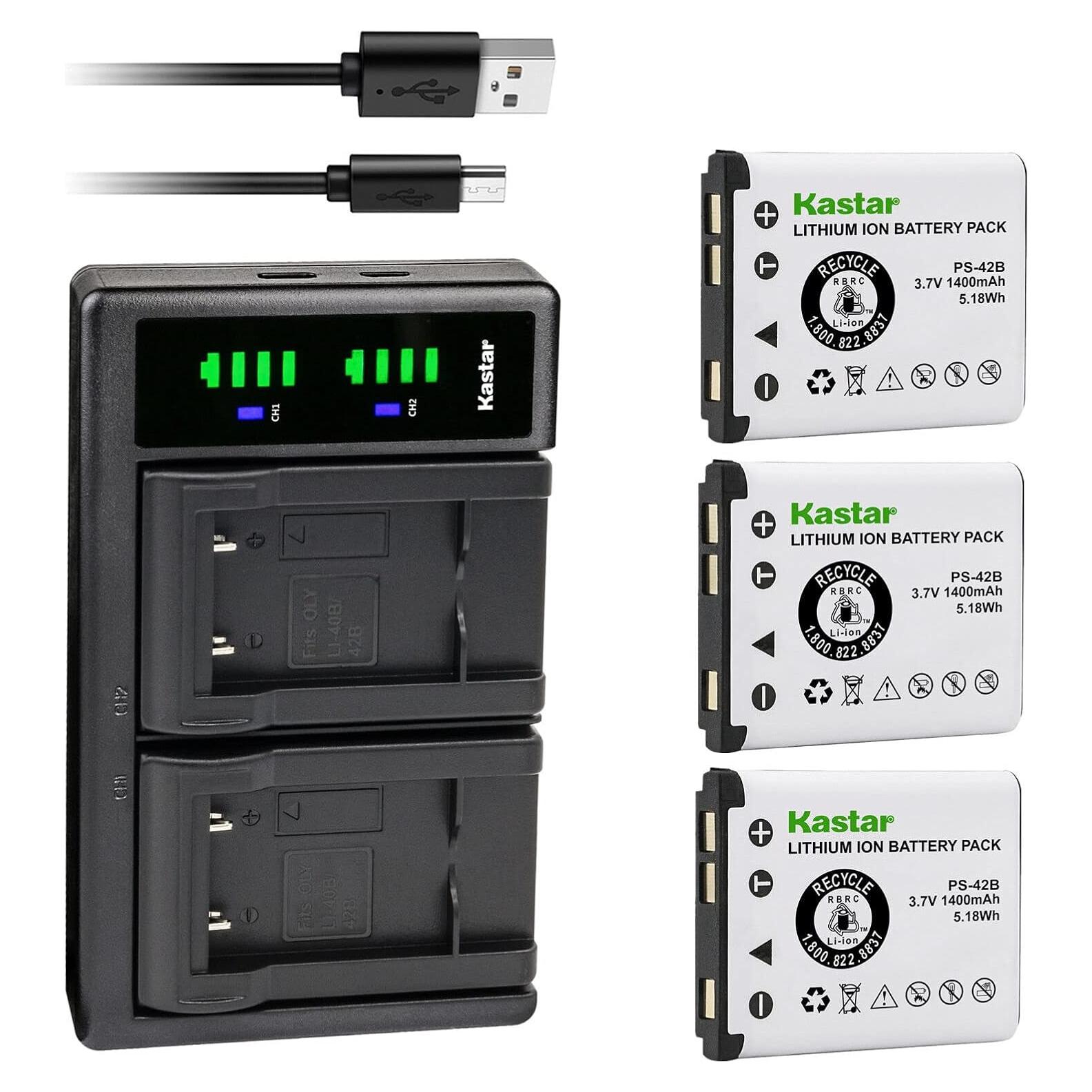 Kastar Cargador USB Dual + 3 Baterías Litio 1400mAh para Steelseries Arctis Nova Pro