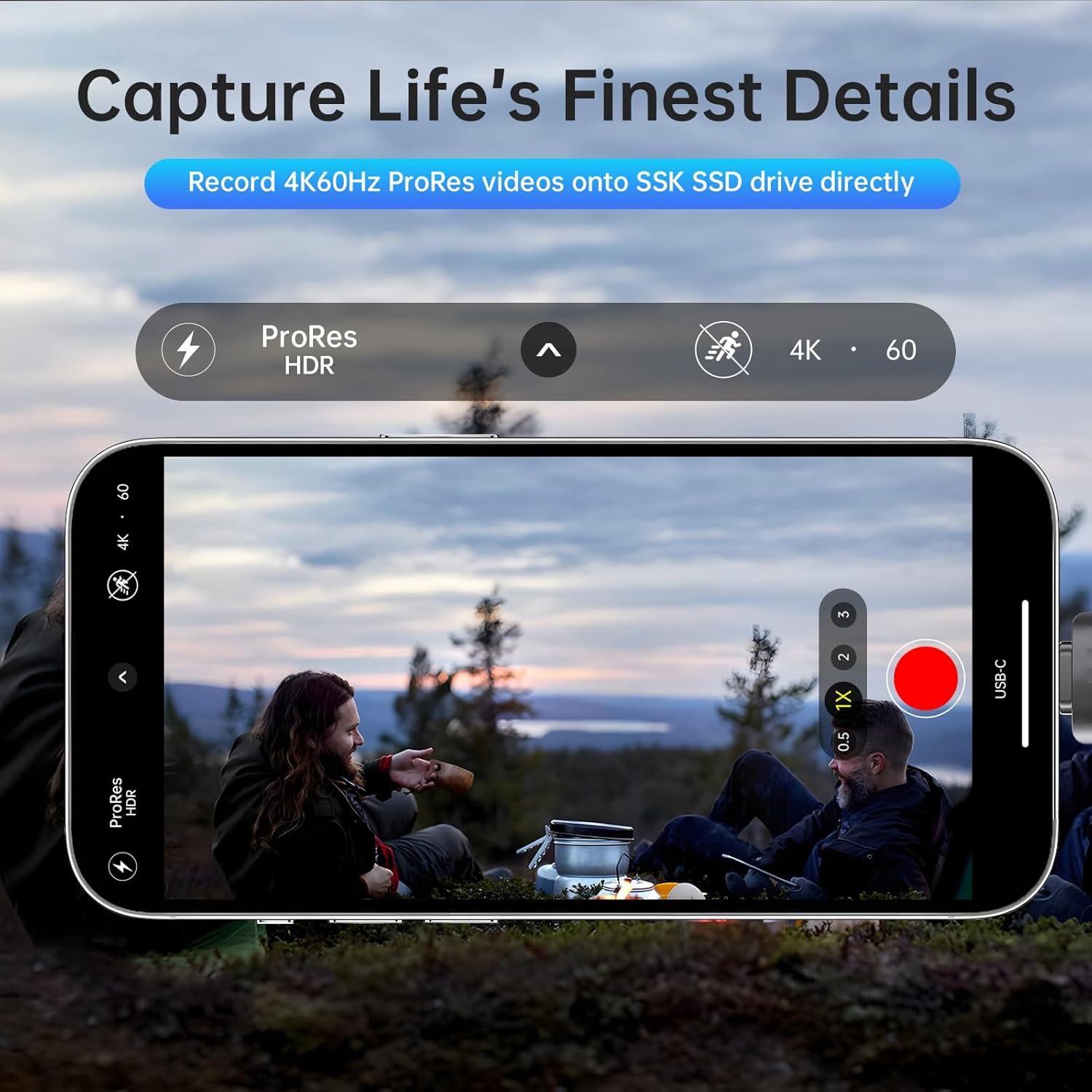 SSK 2TB SSD Externo USB-C 2000MB/s Portátil Negro