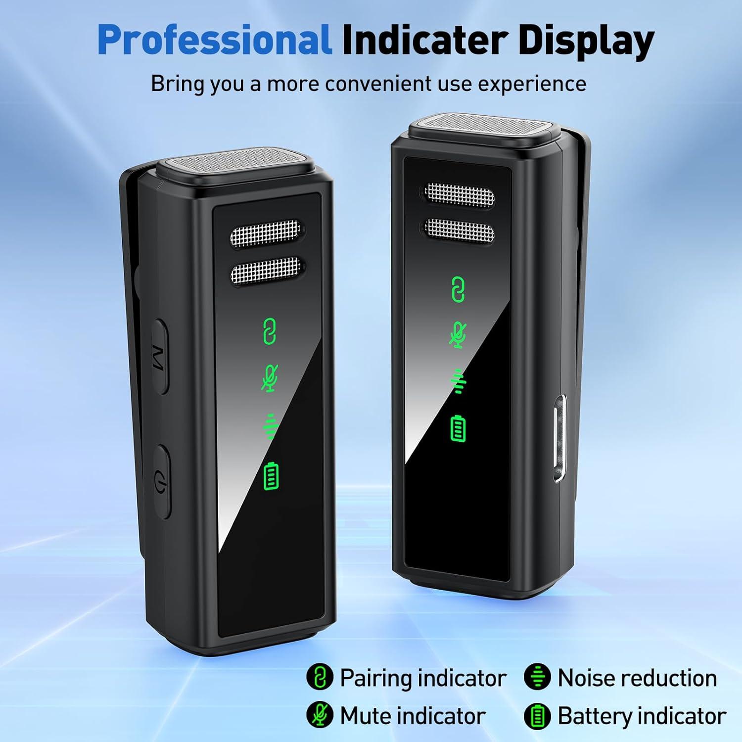 Micrófono Lavalier Inalámbrico VEZQUA USB C con Cancelación de Ruido