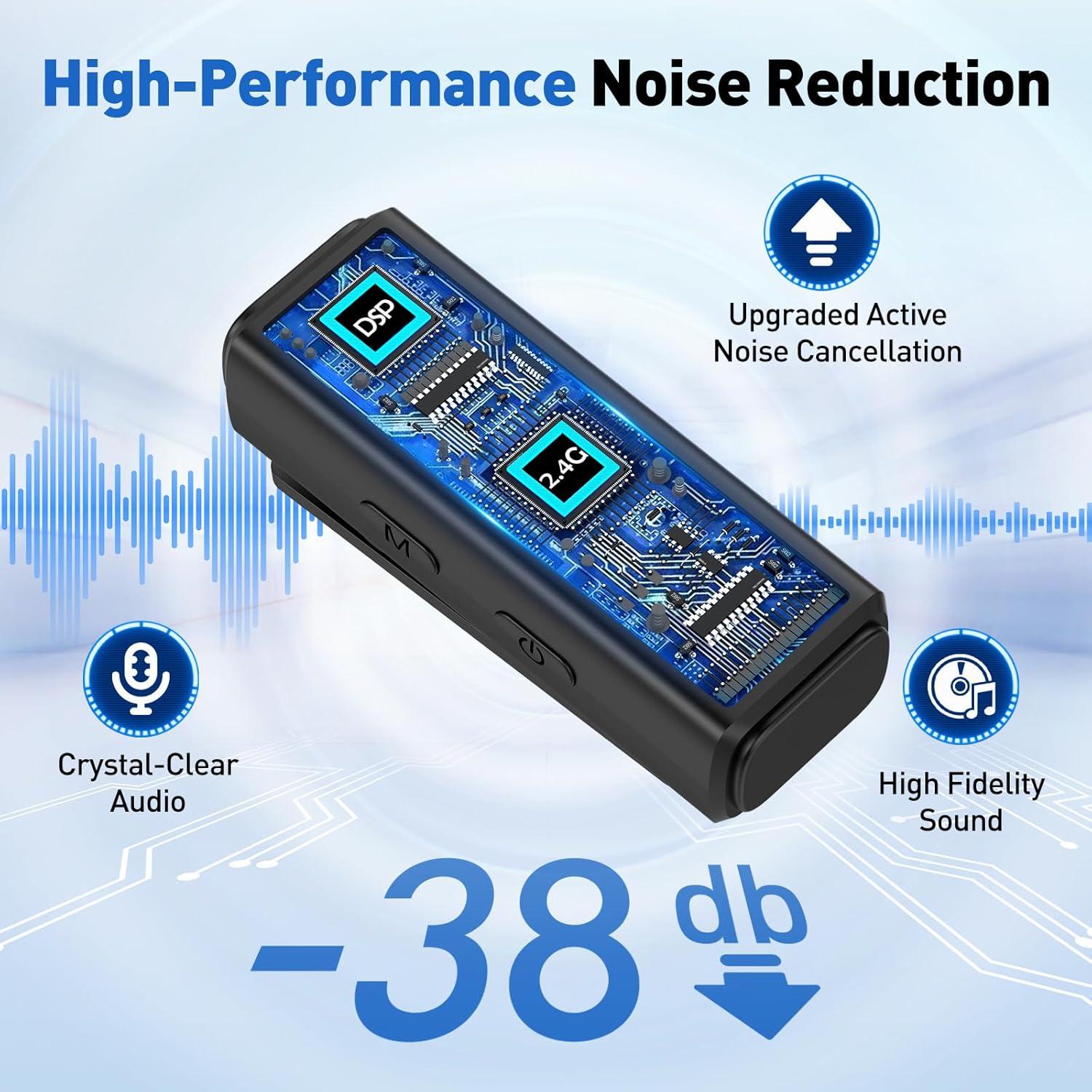 Micrófono Lavalier Inalámbrico VEZQUA USB C con Cancelación de Ruido