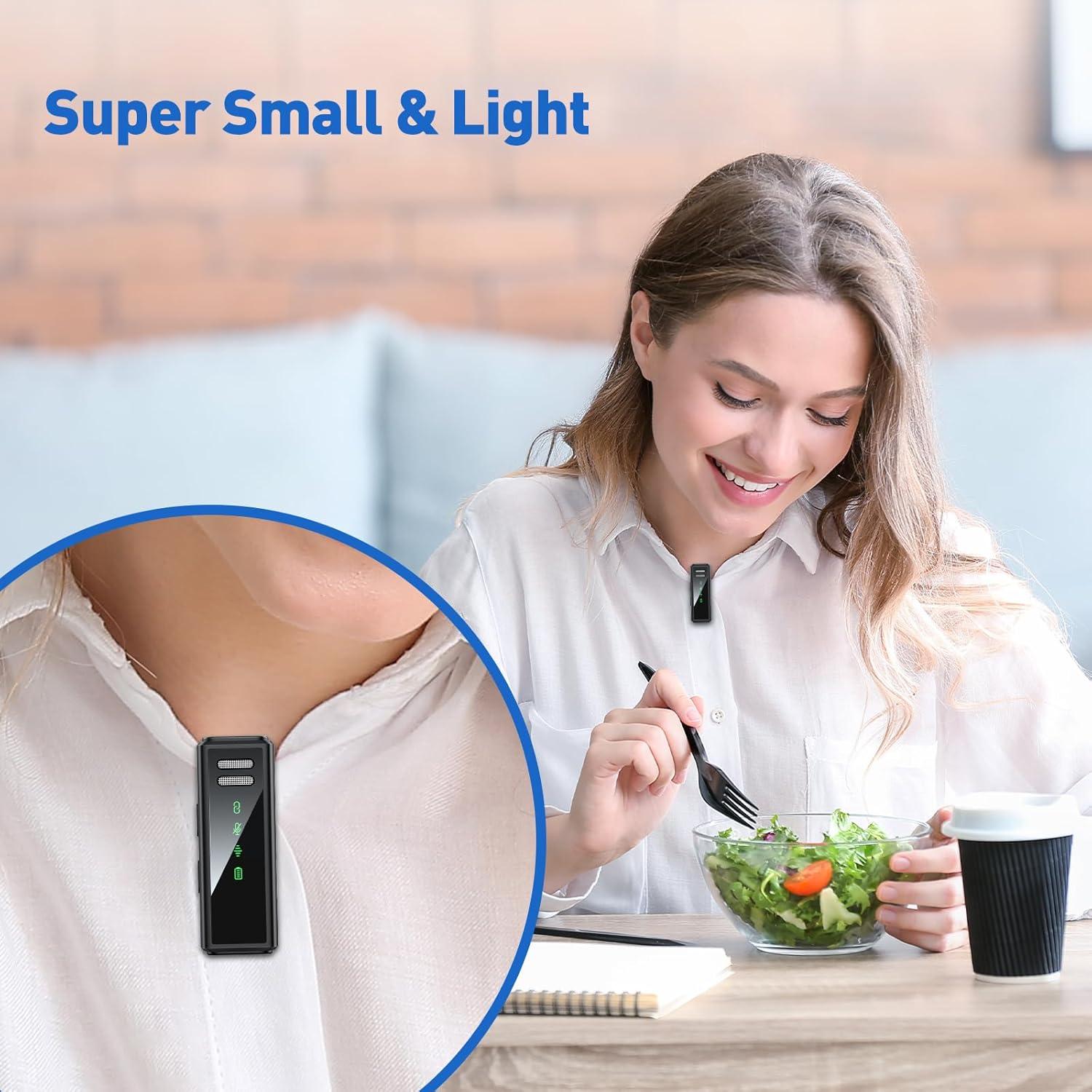 Micrófono Lavalier Inalámbrico VEZQUA USB C con Cancelación de Ruido