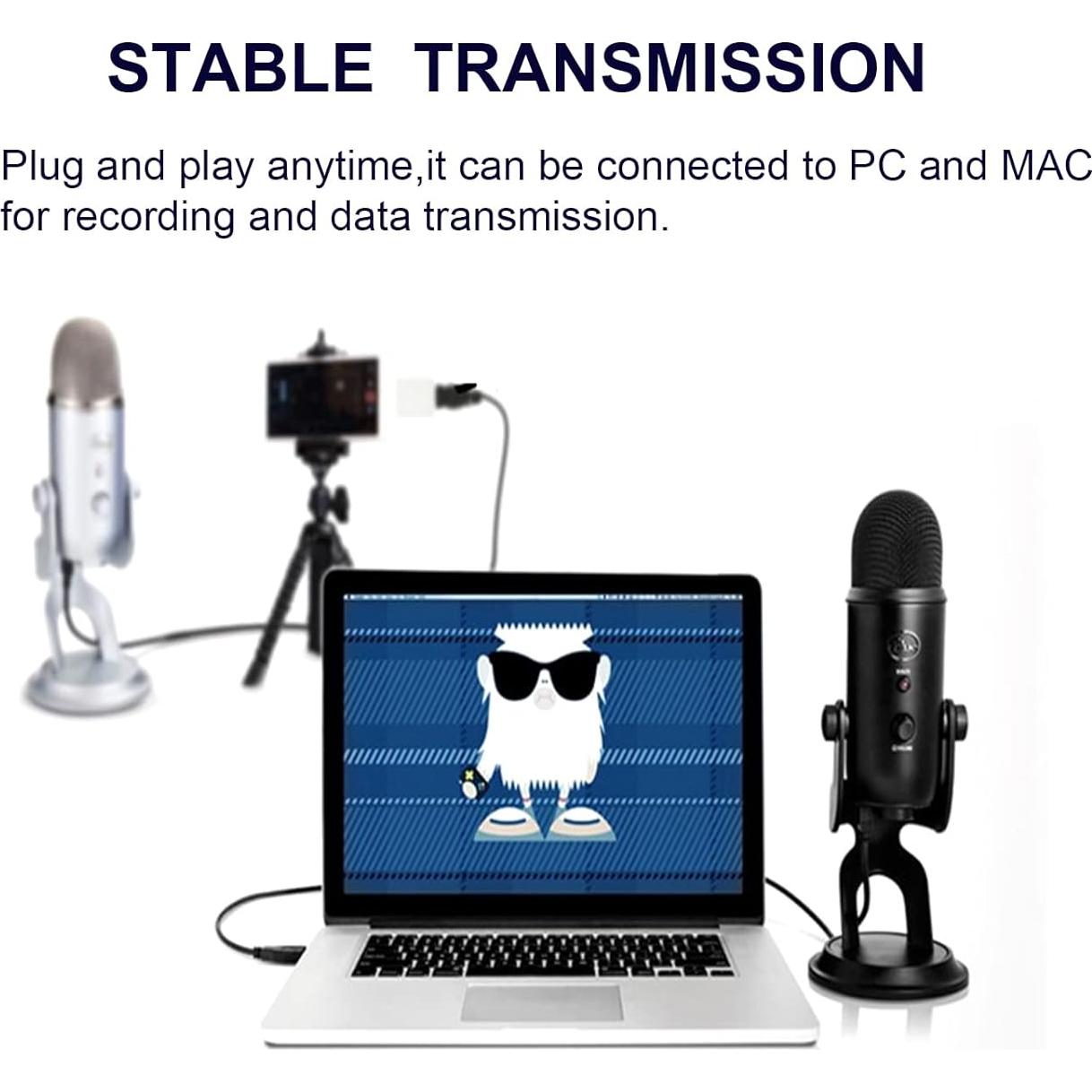 Cable Mini USB 1.5m Arzweyk para Micrófonos Blue Yeti