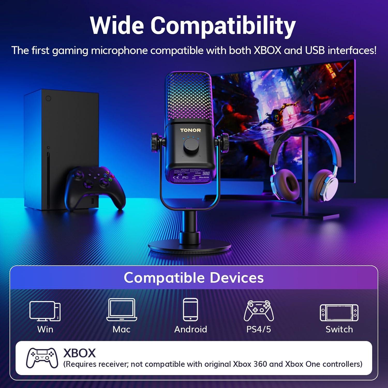 Micrófono Inalámbrico TONOR TCX3 Flow RGB para Juegos