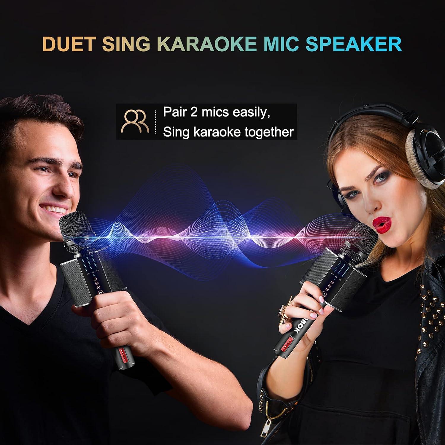Micrófono de Karaoke BONAOK G50 Inalámbrico Bluetooth Negro