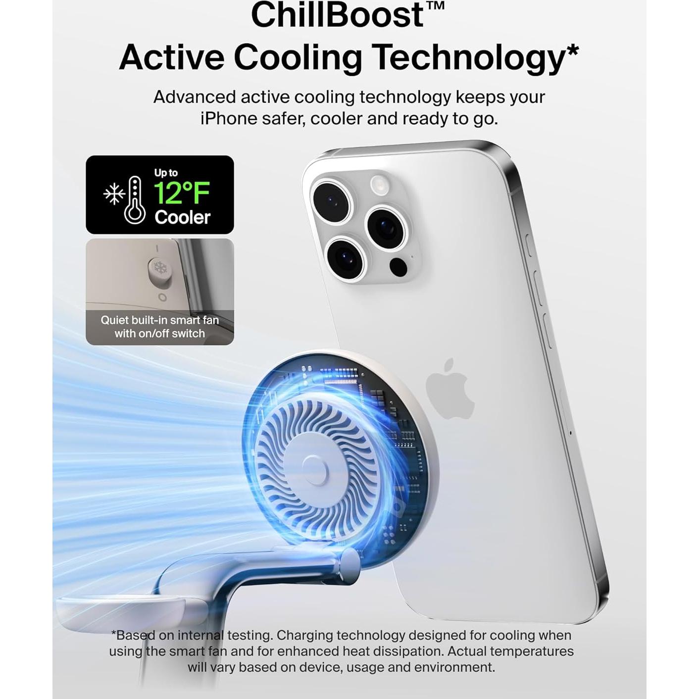 Cargador Inalámbrico 3-en-1 Belkin MagSafe 25W con Ventilador