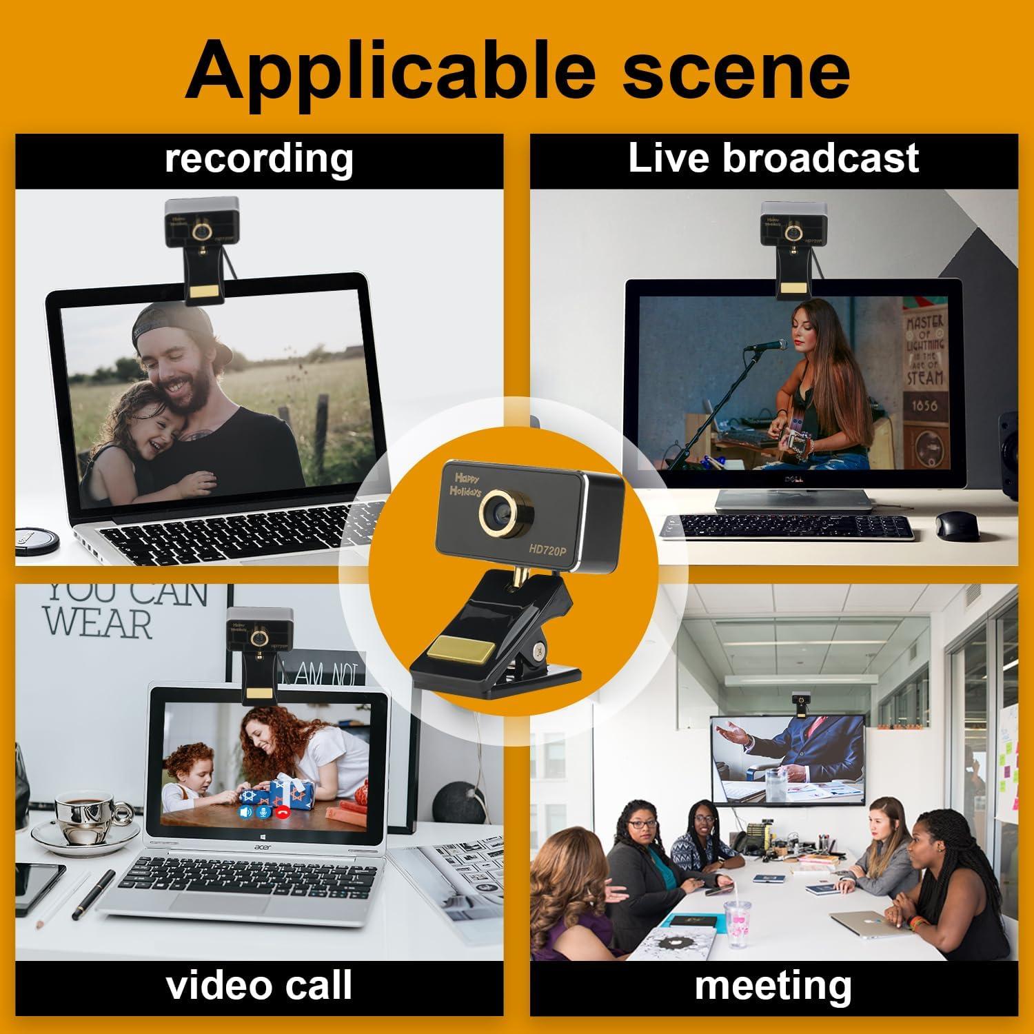 Cámara Web HD 720P Bocodow con Micrófono y Corrección de Luz