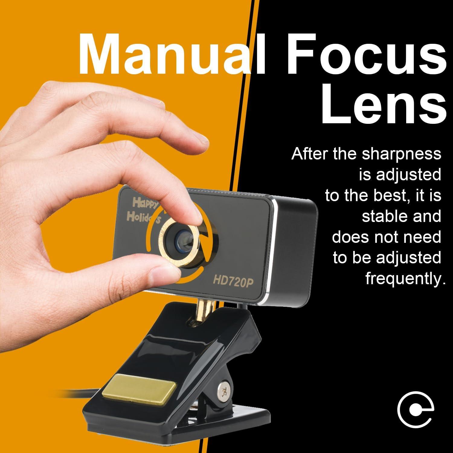 Cámara Web HD 720P Bocodow con Micrófono y Corrección de Luz