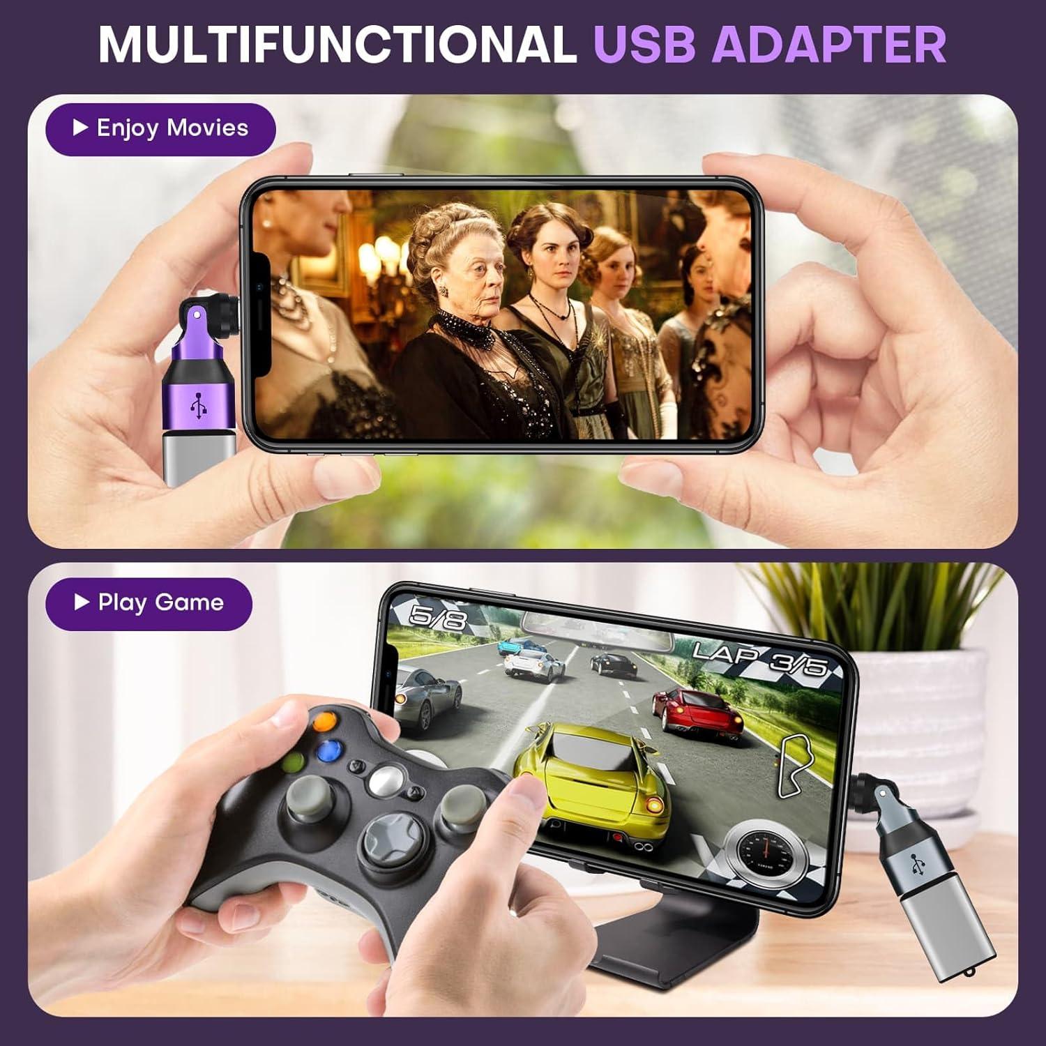 Adaptador Magnético USB C a USB 2.0 2 Paquete 180° EndlesShine