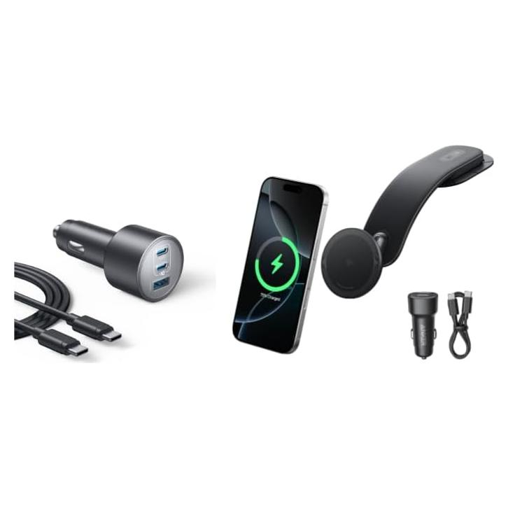 Cargador de coche USB-C Anker 167.5W con carga magnética 360°