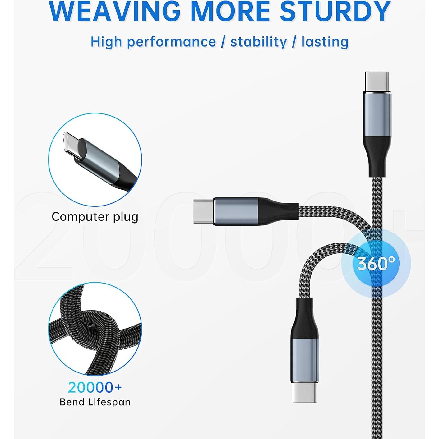 Cable USB C a USB C 60W 1.5m + 2m Carga Rápida Foshan
