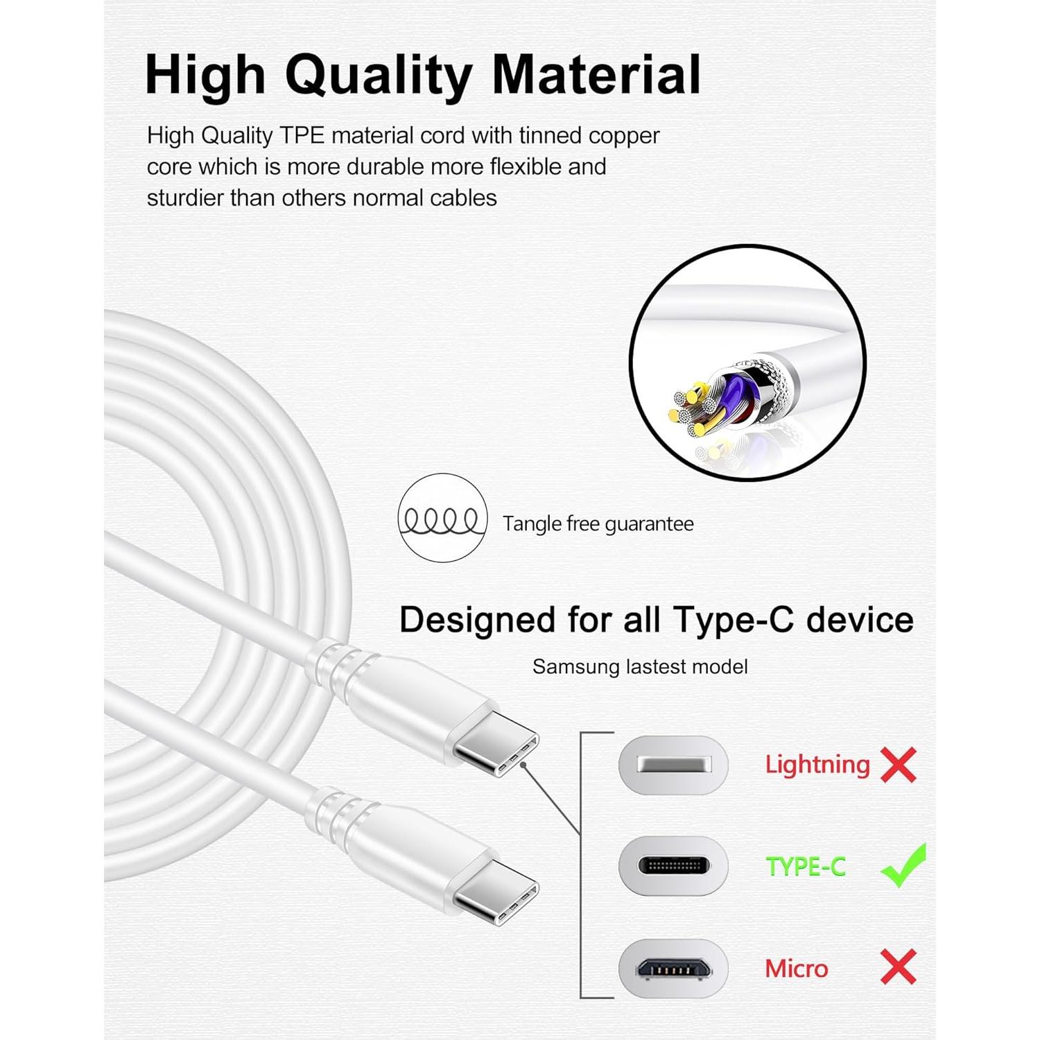 Cargador Rápido 20W AILKIN USB C con Cable 6FT para iPhone 17