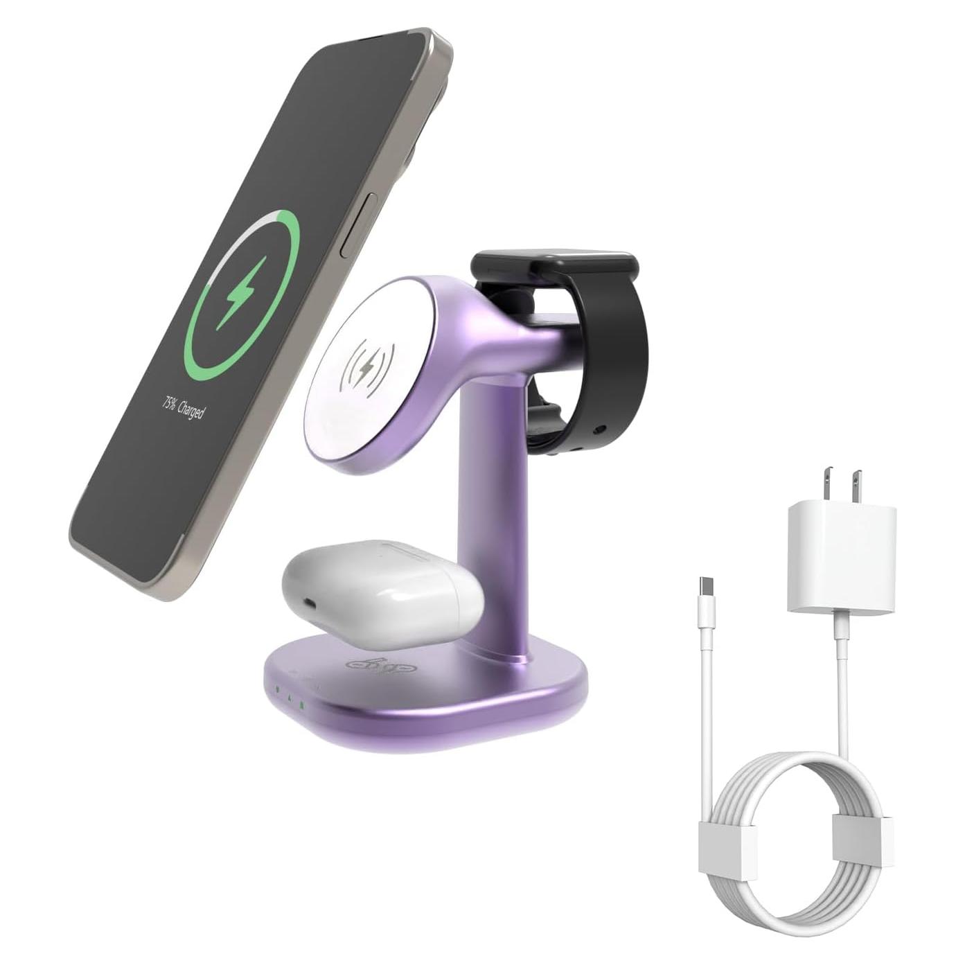 Cargador Inalámbrico 3 en 1 ViiQien para iPhone y Apple Watch