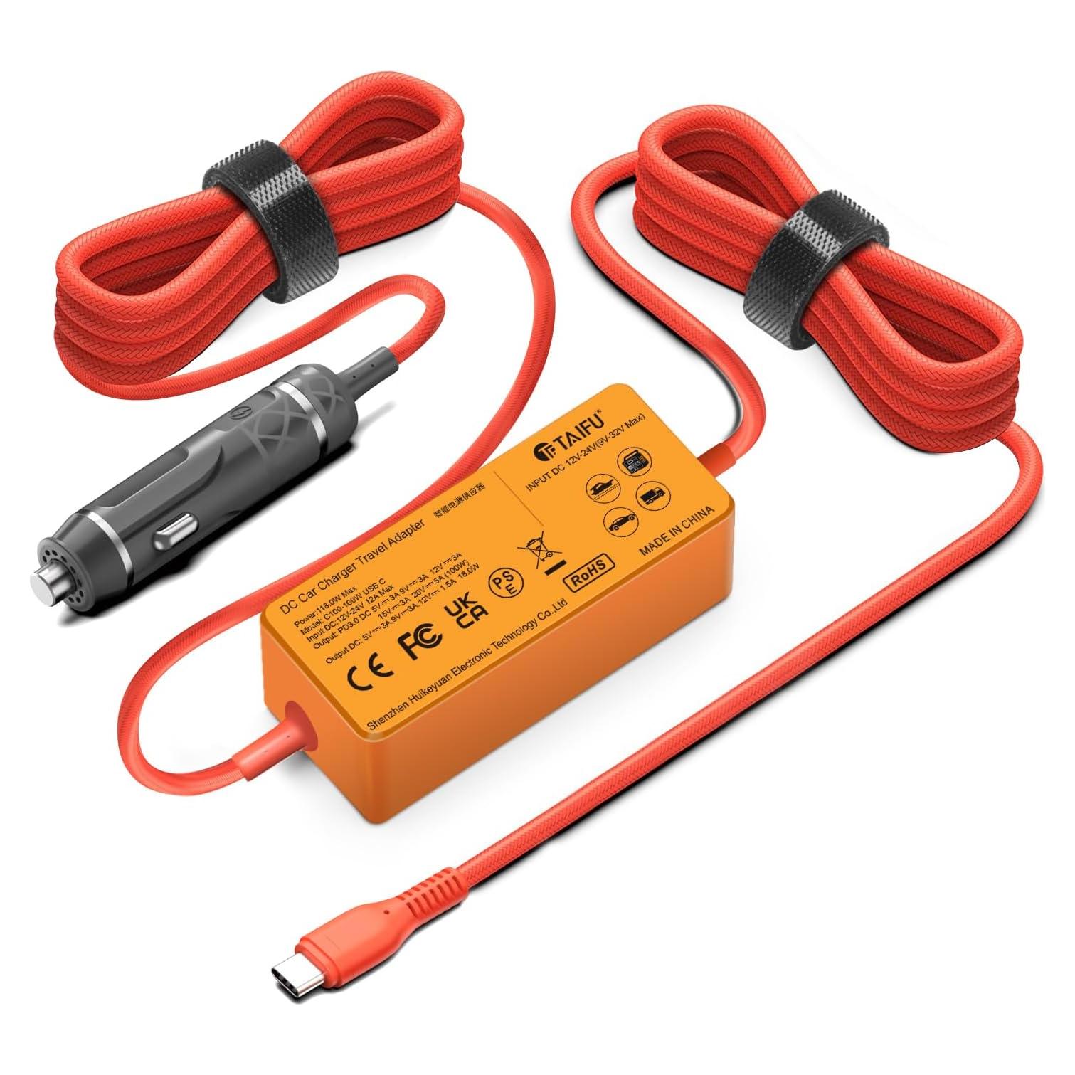 Cargador de Coche Taifu 100W USB-C para Portátil Anker Dell MSI