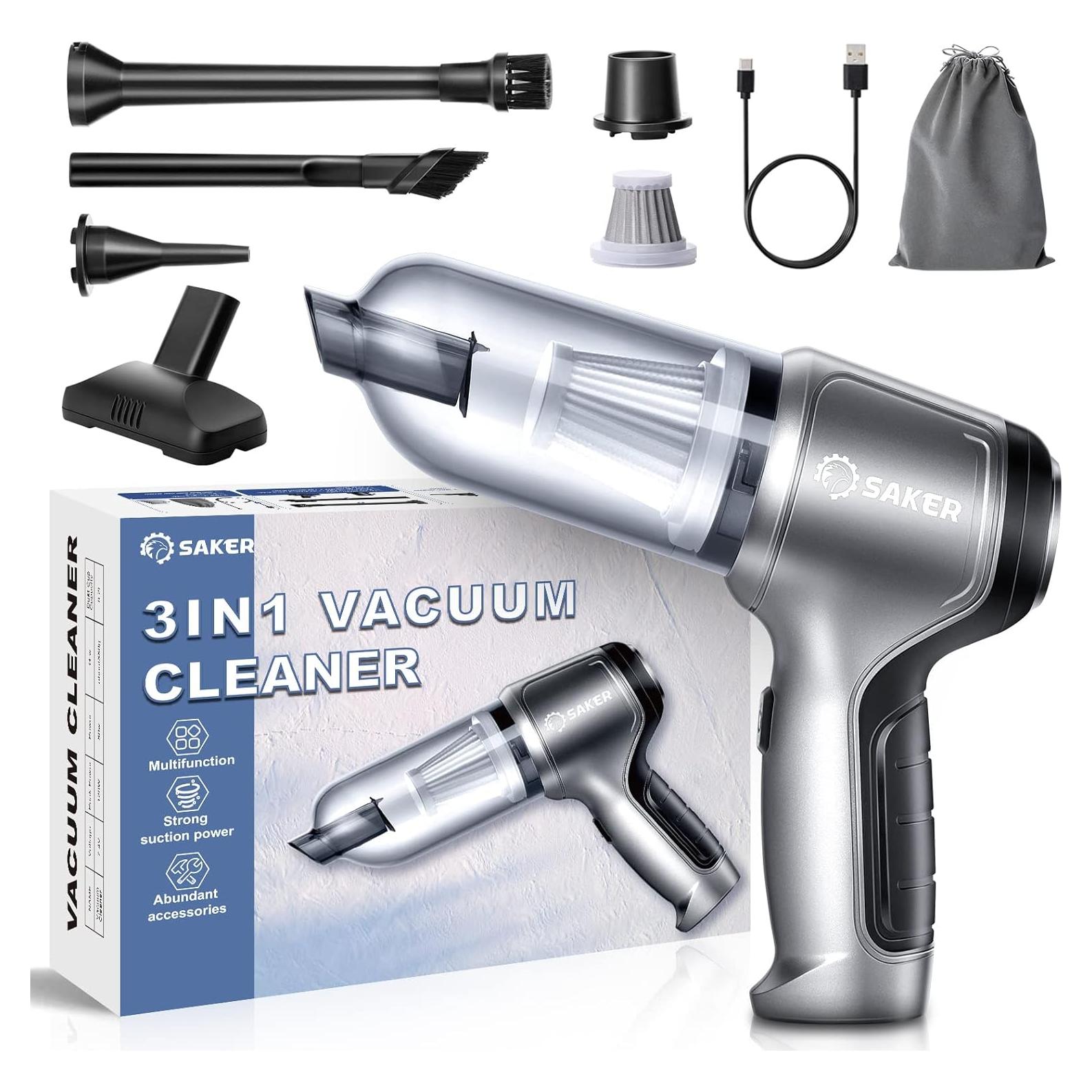 Aspiradora de Mano Saker 3 en 1 Inalámbrica 12000PA Portátil