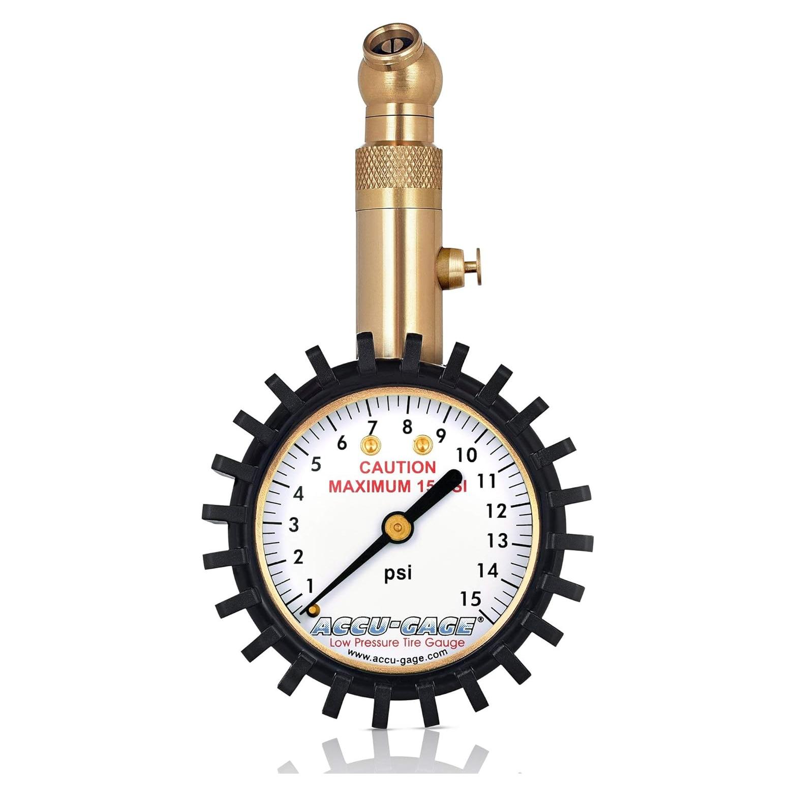 Medidor de Presión de Neumáticos Accu-Gage 15 PSI con Protector