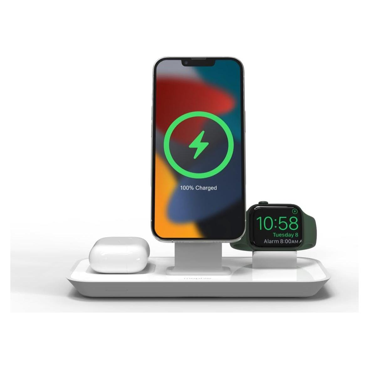 Soporte 3-en-1 Mophie para Cargador MagSafe - Carga iPhone, Apple Watch y AirPods