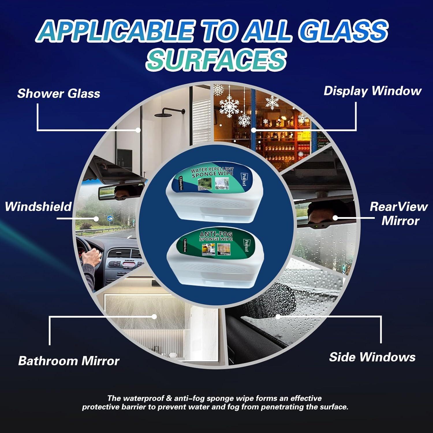 Kit Repelente de Agua y Antivaho Polixel - 2 Esponjas para Cristales