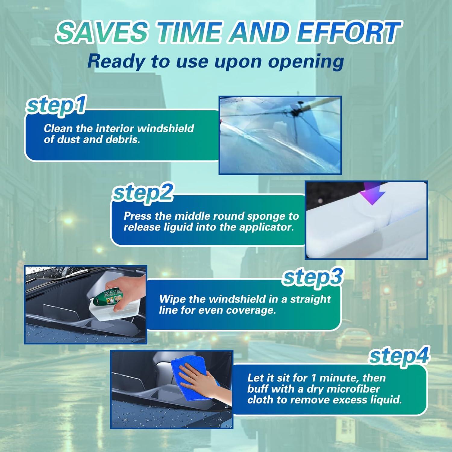 Kit Repelente de Agua y Antivaho Polixel - 2 Esponjas para Cristales