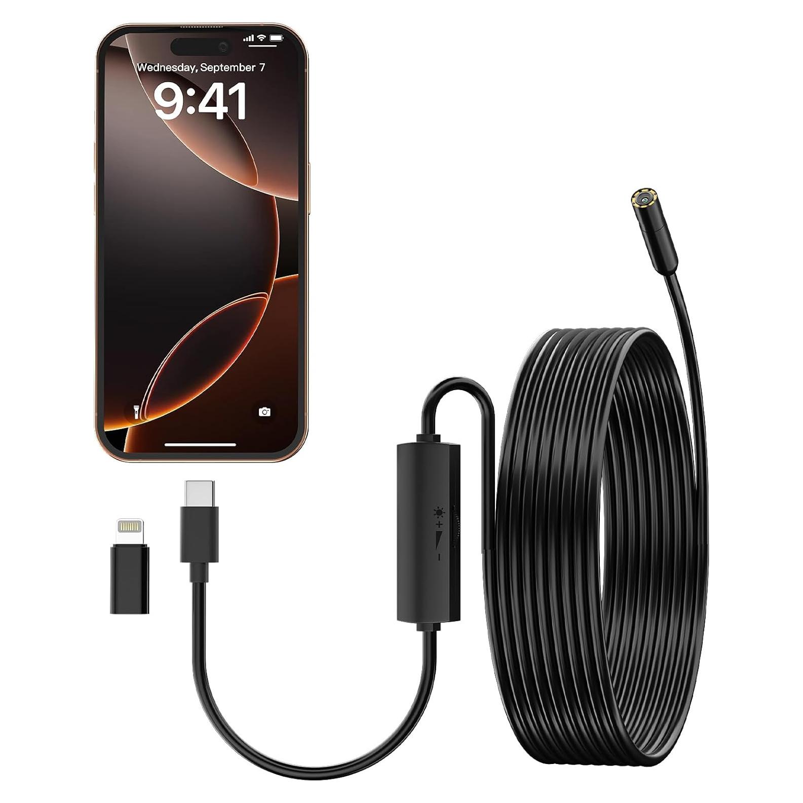 Endoscopio ILIHOME HD 1080P 5m con Luz LED Ajustable