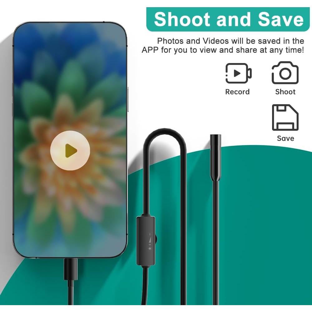 Endoscopio ILIHOME HD 1080P 5m con Luz LED Ajustable