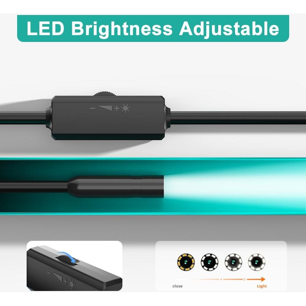 Endoscopio ILIHOME HD 1080P 5m con Luz LED Ajustable