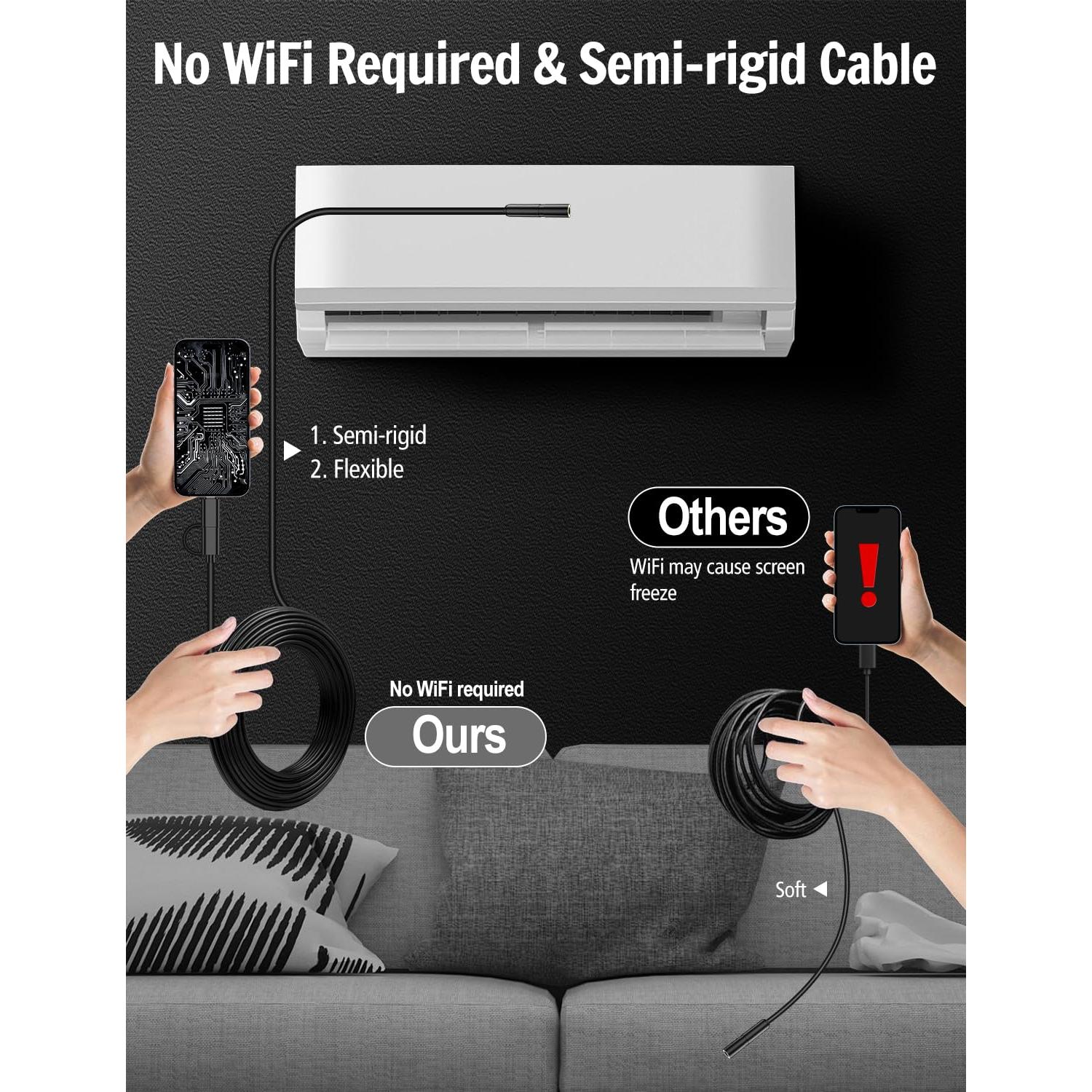 Cámara Endoscópica Ferdiiz AN112-5m 1920P HD 5m IP67