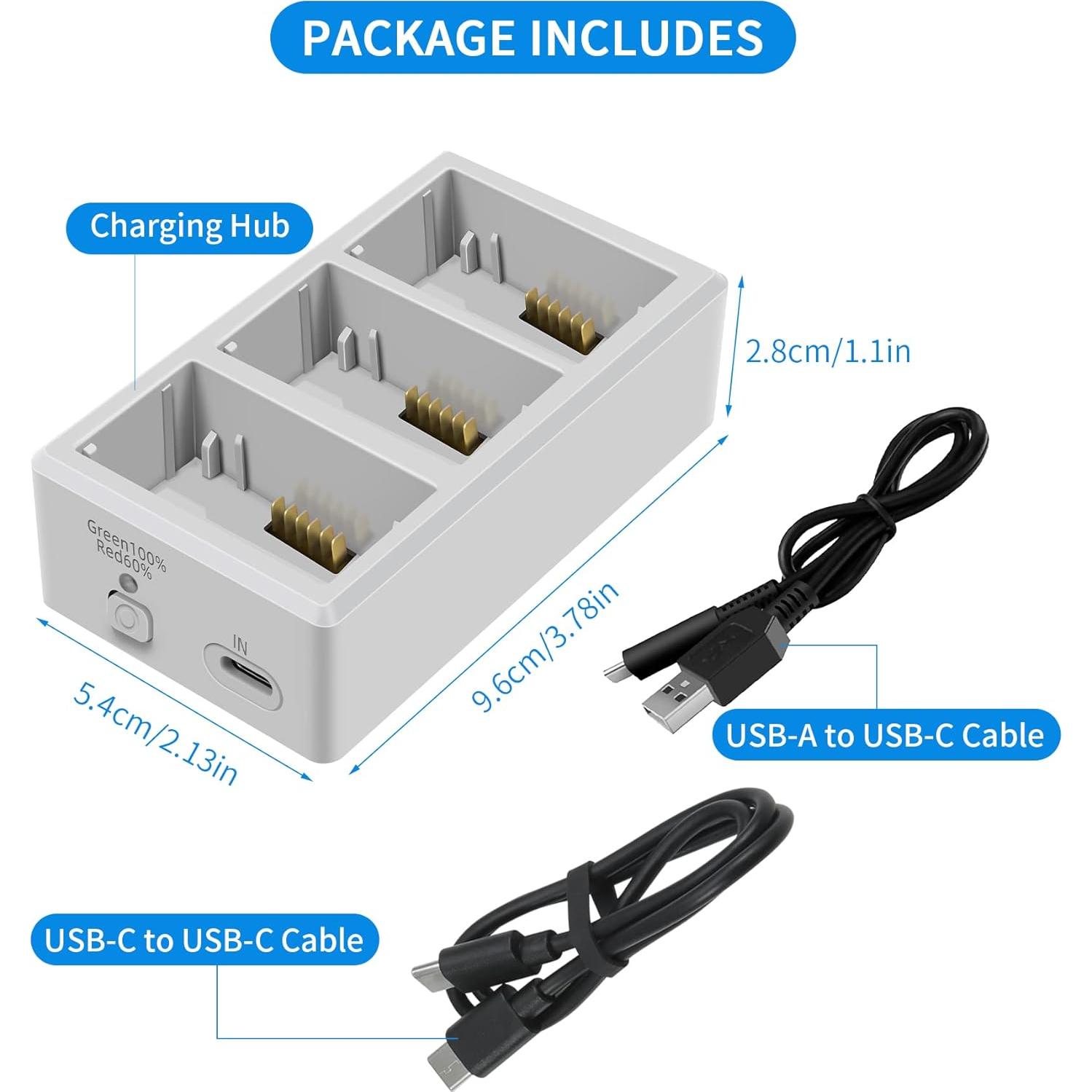 Hub de Carga Hanatora para DJI Mini 3/4 Pro - Carga 3 Baterías