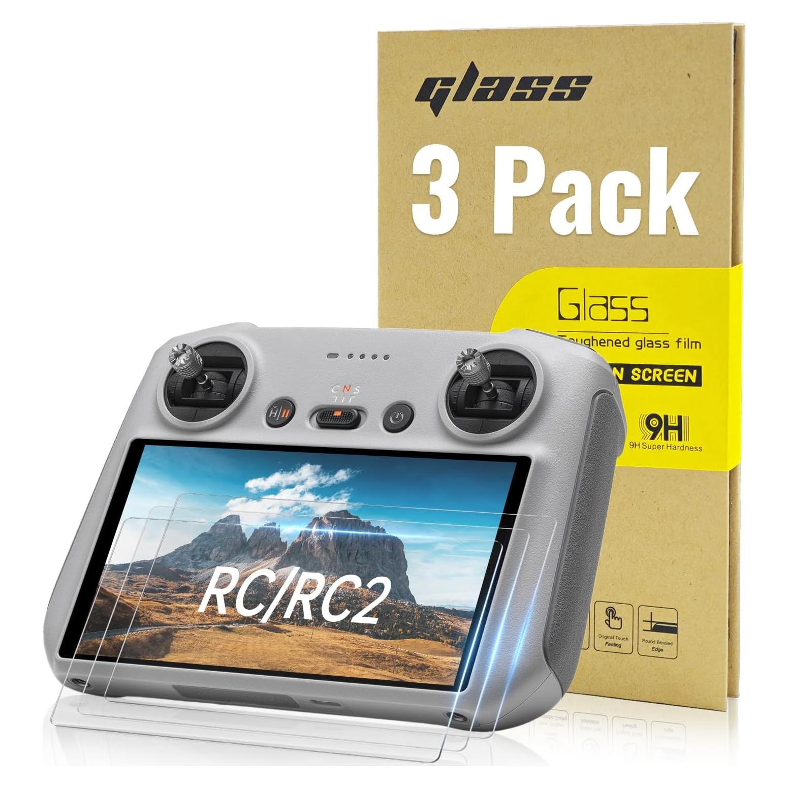 Paquete de 3 Protectores de Pantalla Vidrio Templado DJI RC/RC2