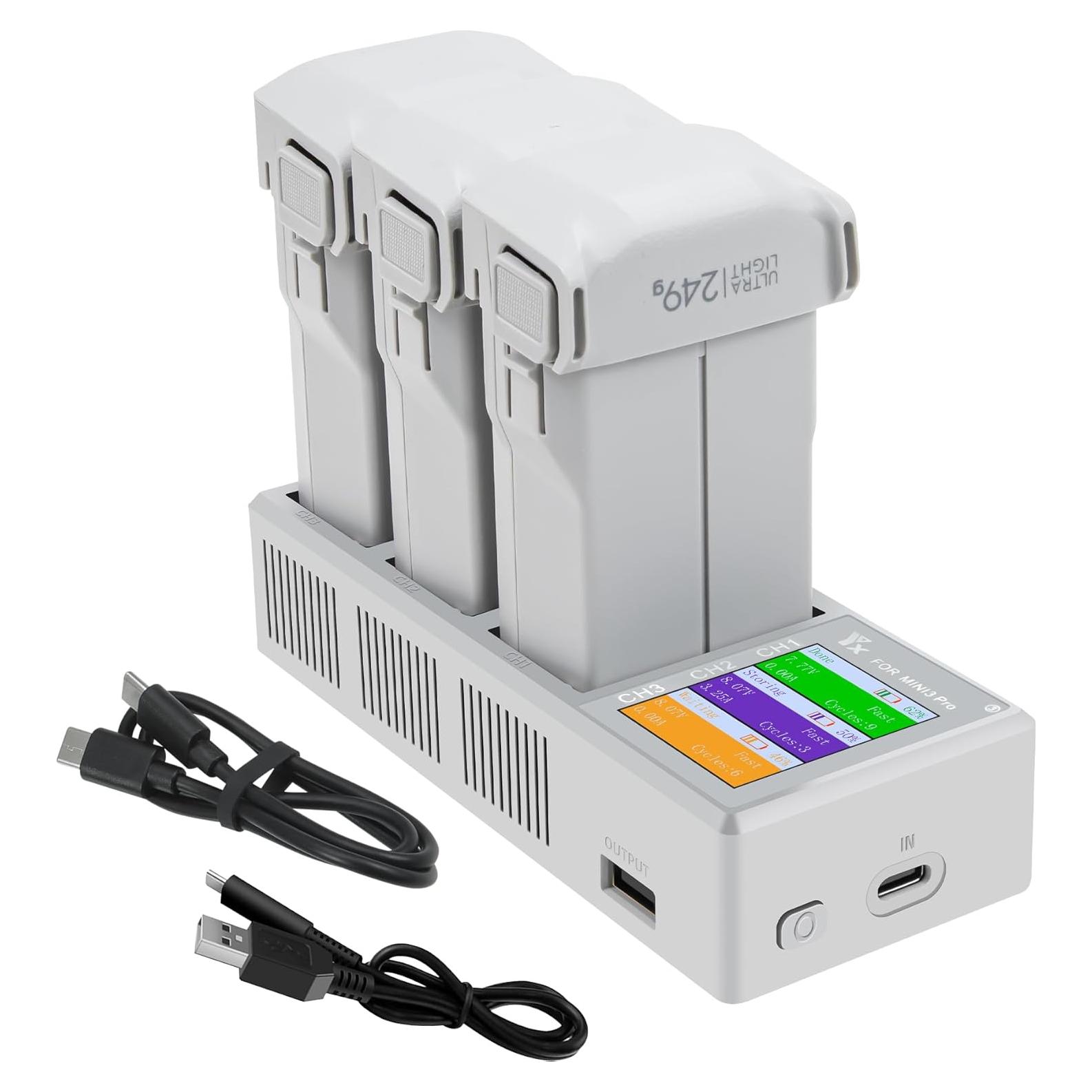 Cargador LCD Multifuncional LYONGTECH para Baterías DJI Mini 4 Pro/3