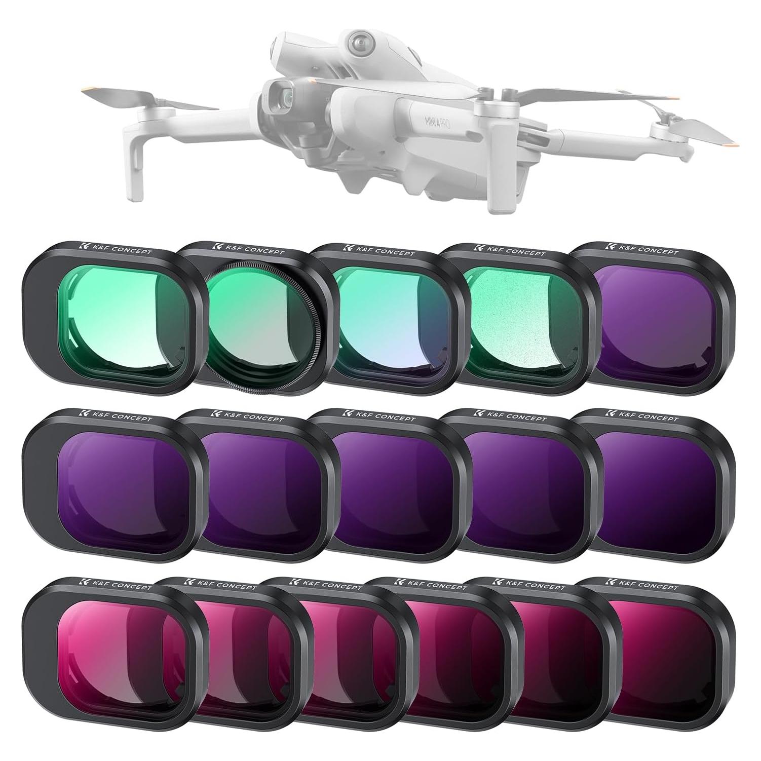 Kit de Filtros K&F Concept 16 Piezas para DJI Mini 4 Pro