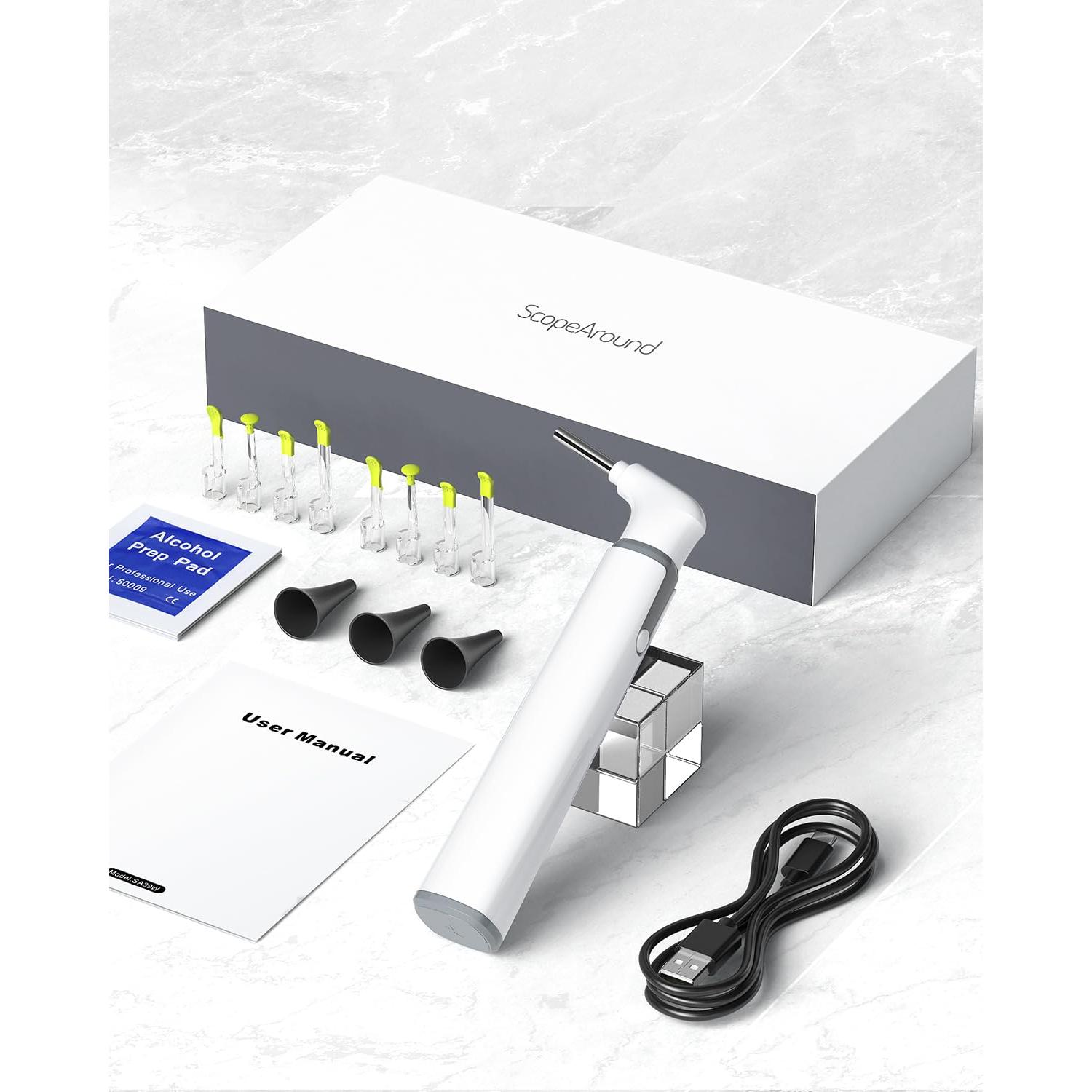 Otoscopio WiFi 720p HD ScopeAround con Luz LED 3.9mm