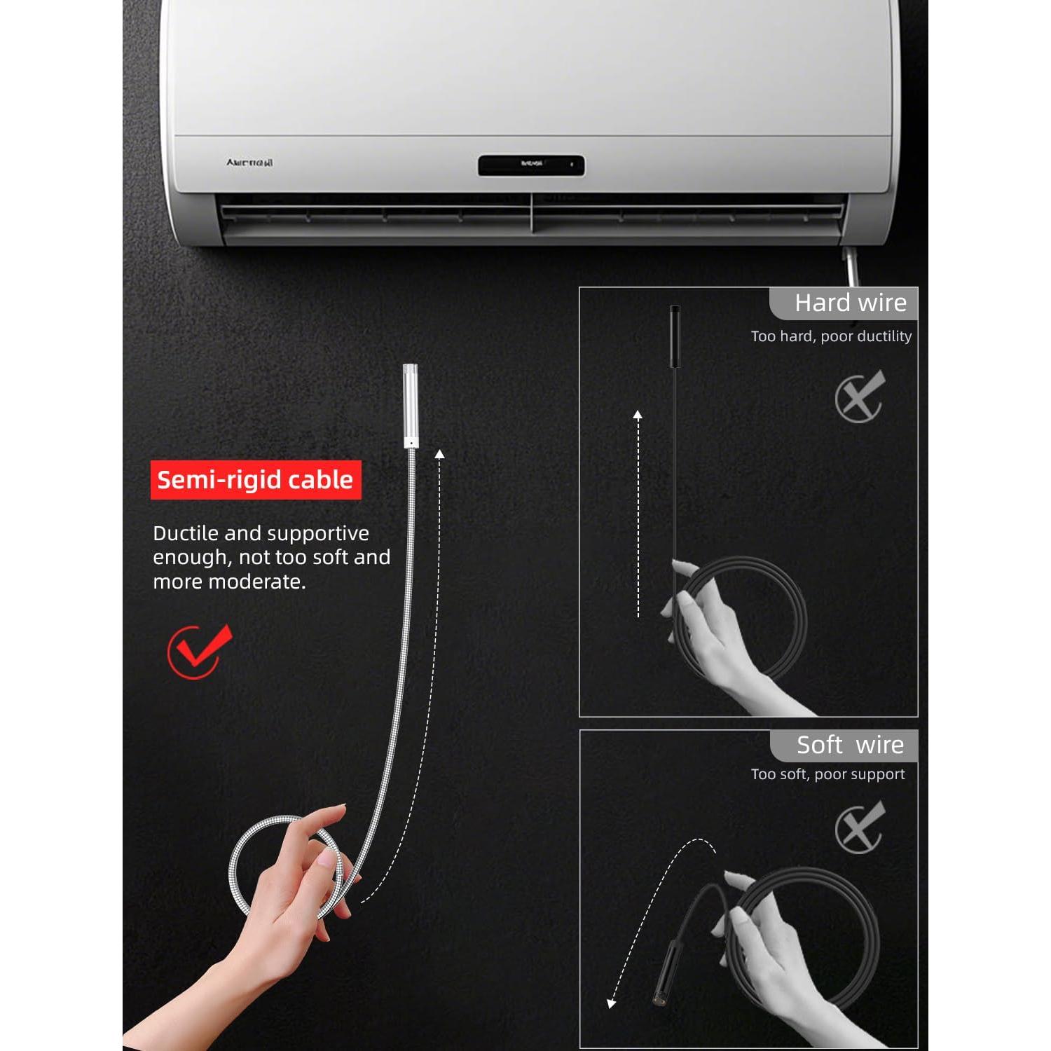 Cámara Endoscopio HD 1920P ZOIOT 1.8m 8mm IP67 con Luz