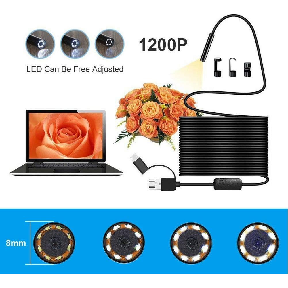 Endoscopio USB 3 en 1 BNYTXV 2m HD 7mm IP67 con LED