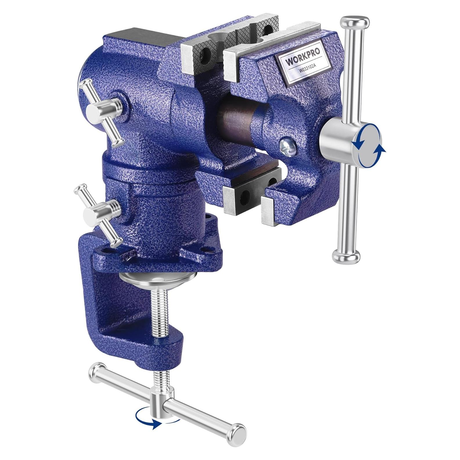 Mordaza de Mesa Giratoria WORKPRO 2.5" y 1.5" para Carpintería