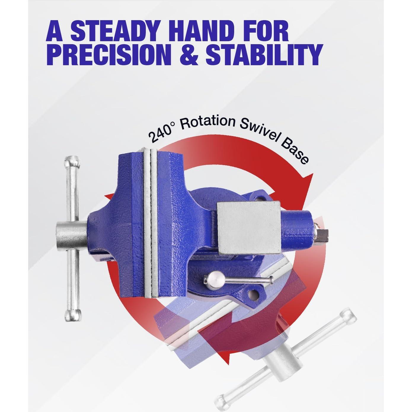 Torno de Banco WORKPRO 4.5" Multifuncional para Madera