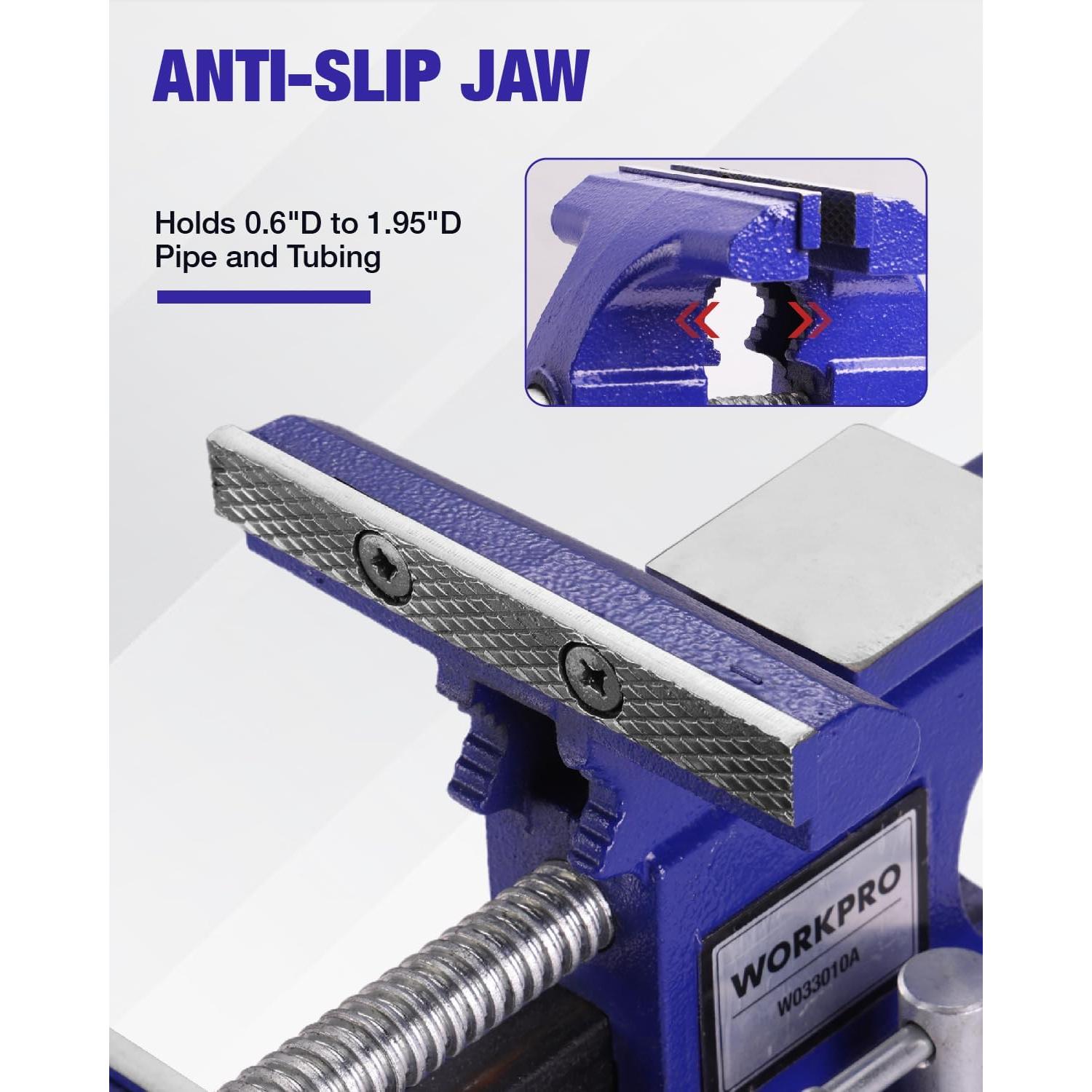 Torno de Banco WORKPRO 4.5" Multifuncional para Madera