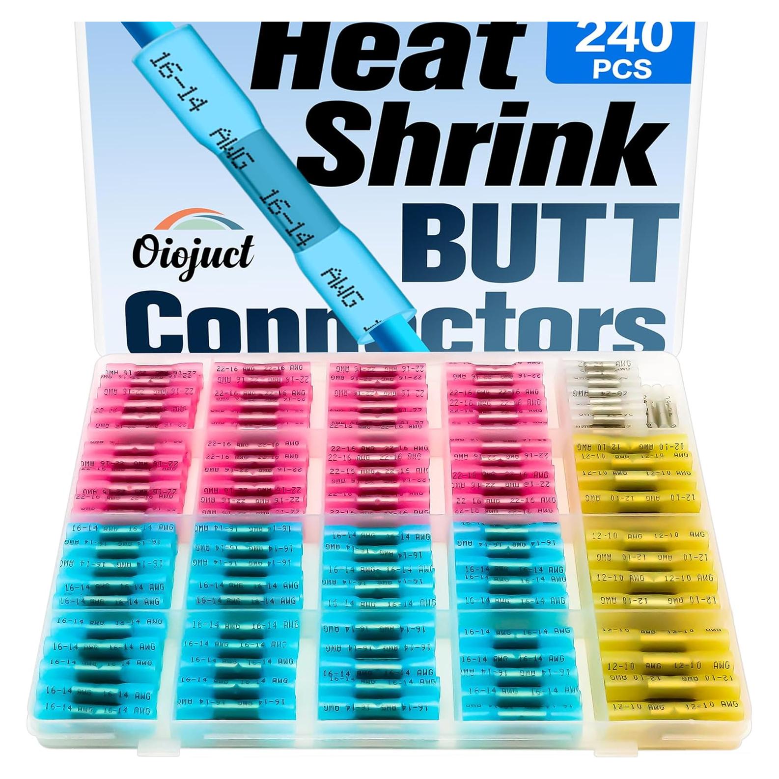 Kit de Conectores de Crimpado de Calor Retráctil Oiojuct 240 Pzs