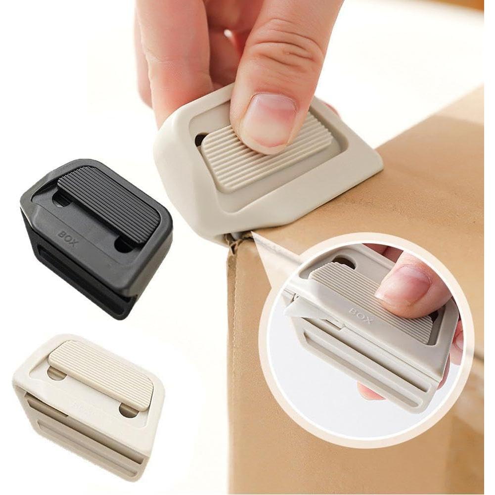 Magnetic Ceramic Box Cutter, Auto-Retract Ceramic Mini Box Cutter, Retractable Cardboard Cutter with Right Angle Groove, Portable Safety Package Box Opener, Fridge Magnet Design, for Daily Use