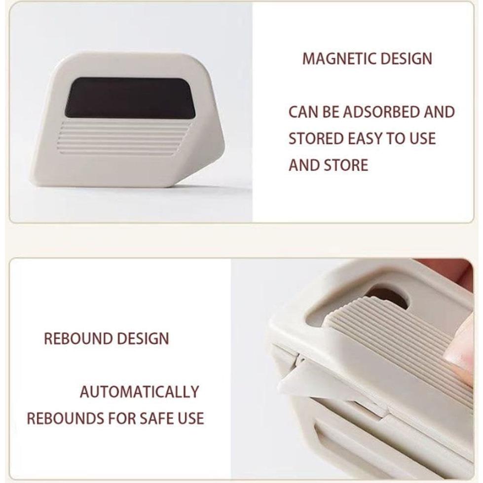 Magnetic Ceramic Box Cutter, Auto-Retract Ceramic Mini Box Cutter, Retractable Cardboard Cutter with Right Angle Groove, Portable Safety Package Box Opener, Fridge Magnet Design, for Daily Use