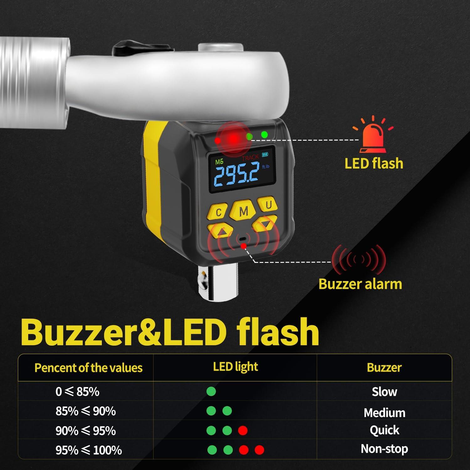 Llave de Torque Digital WAXTRON 1/2" 20-400 Nm Pantalla LCD